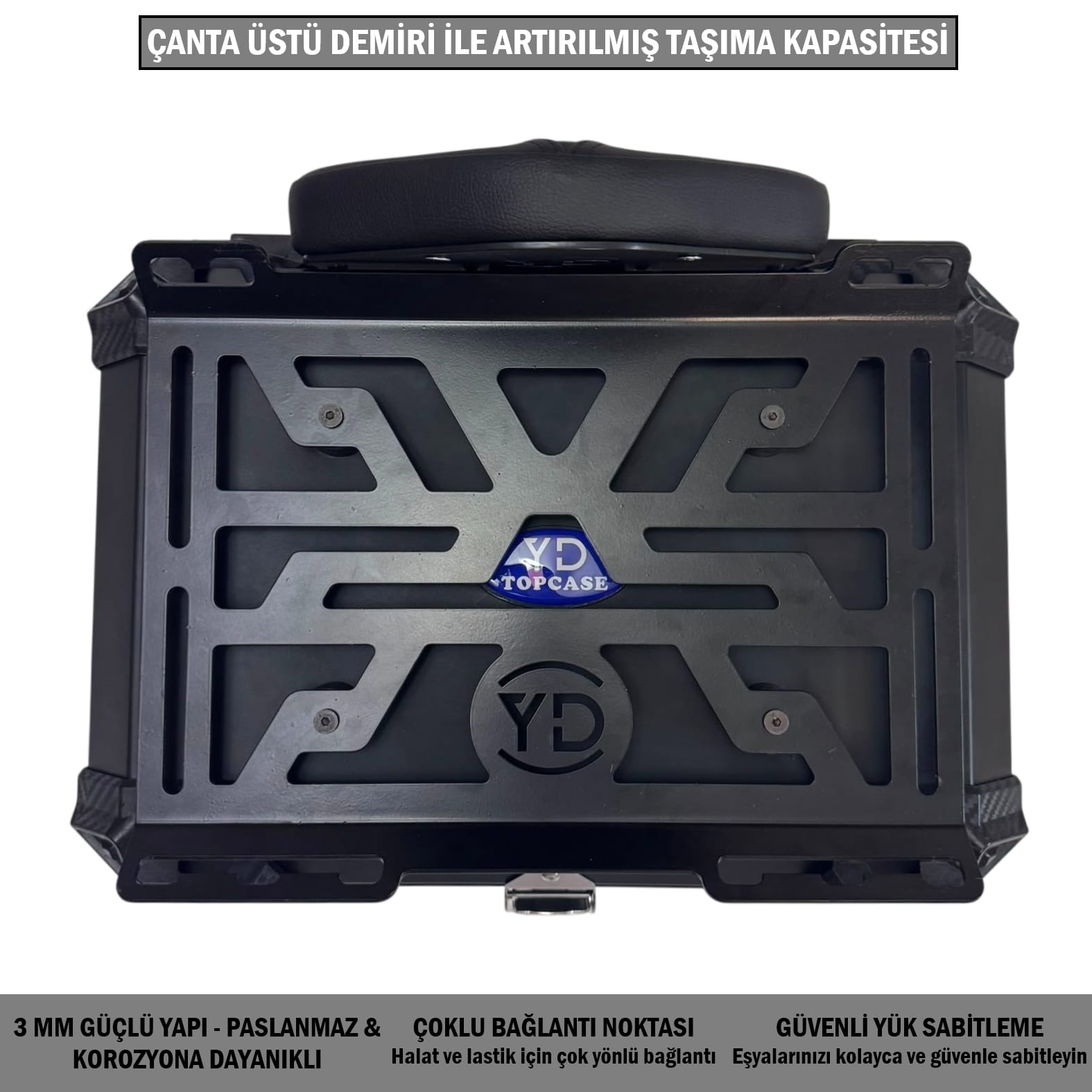 Motosiklet Çantası 60 LT Kare Çanta 3’lü Premium Paket
